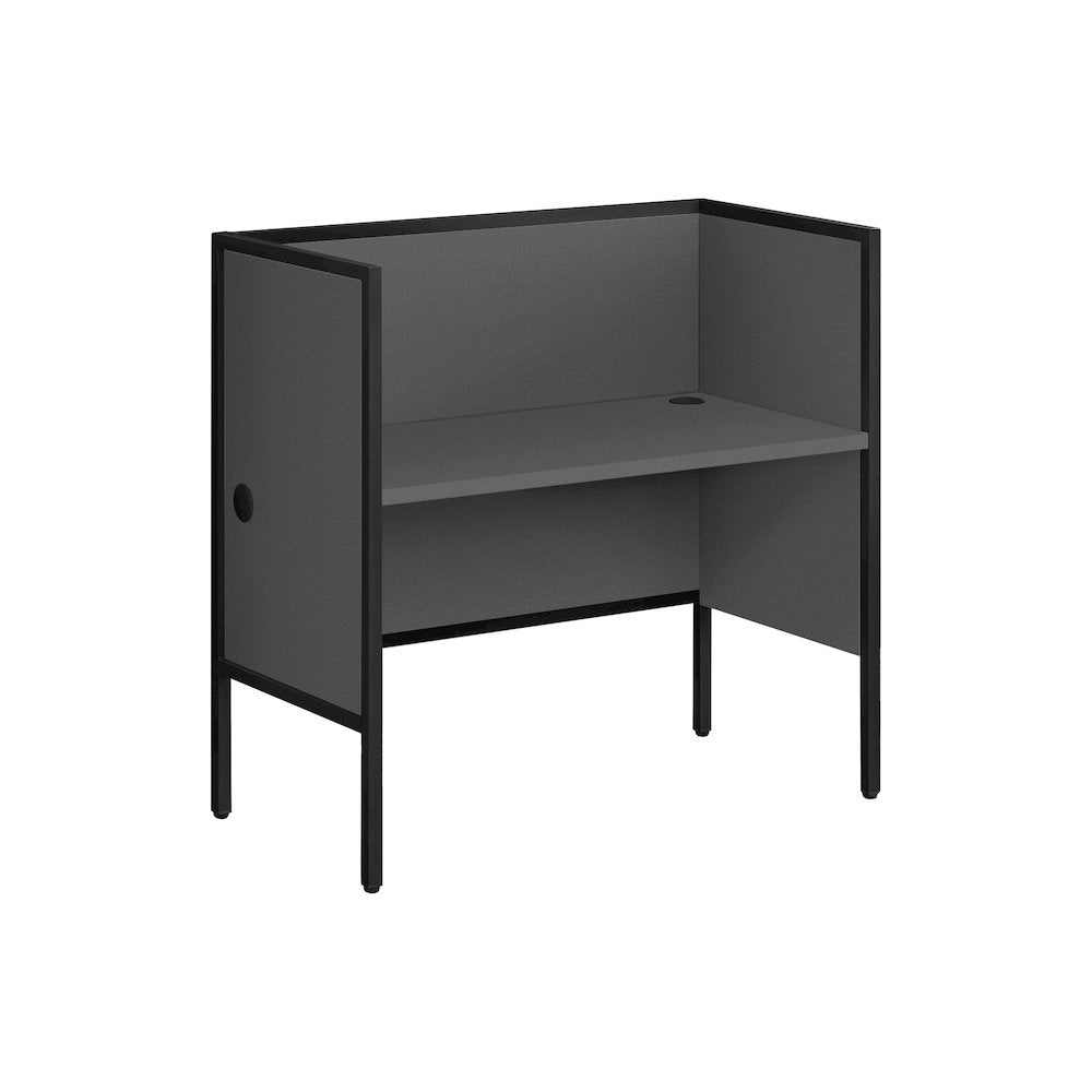 Trianna - Office Cubicle 48"L Desk Work Commercial Grade Grey Laminate Black
