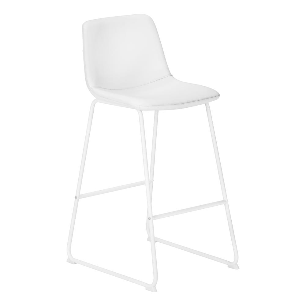 Sebille - Office Chair Bar Height Standing Computer Desk Work White Leather