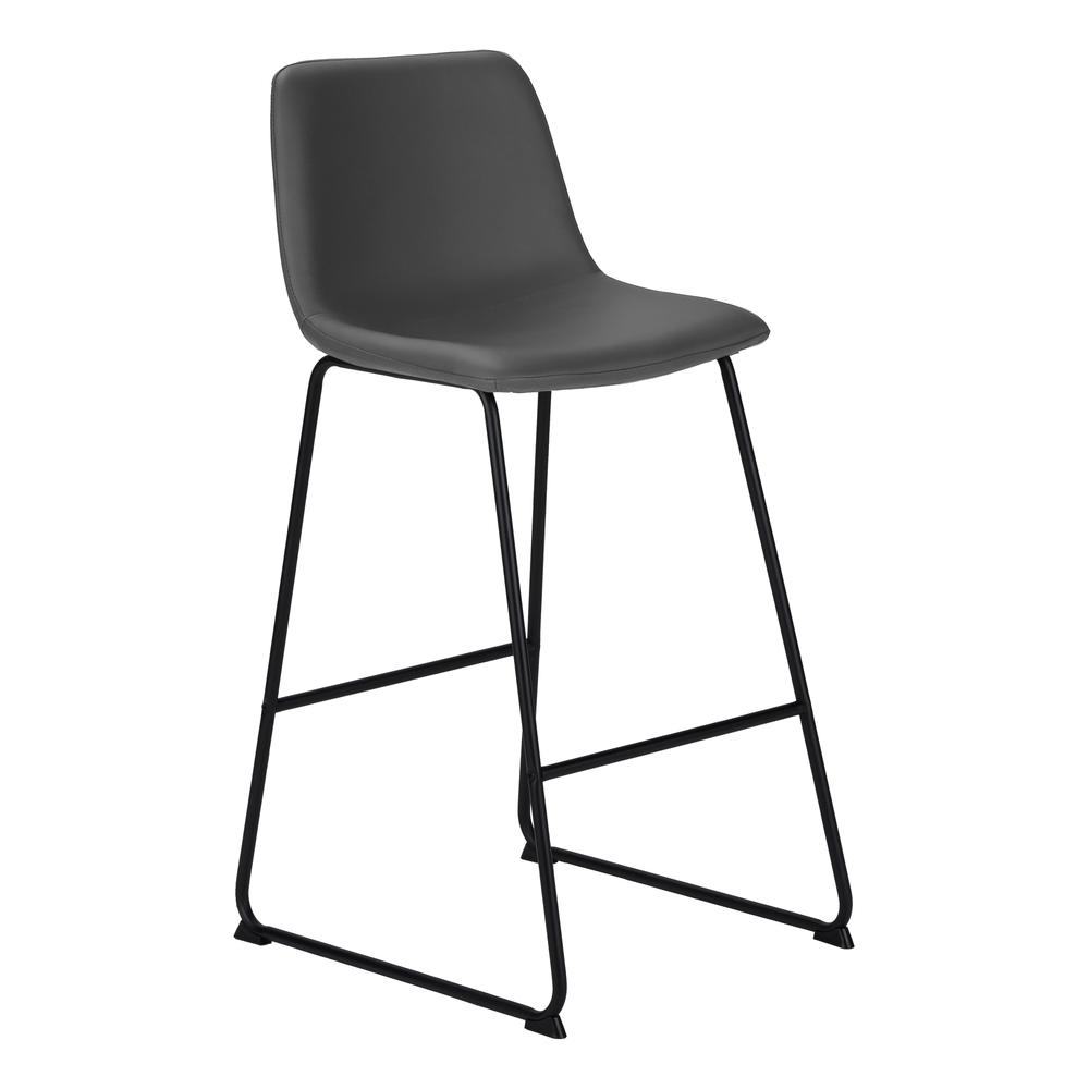 Redell - Office Chair Bar Height Standing Computer Desk Work Grey Leather