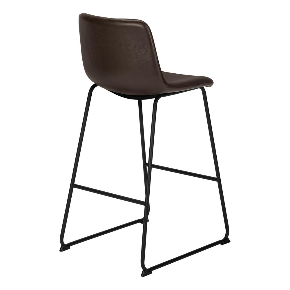 Dariana - Office Chair Bar Height Standing Computer Desk Work Brown Leather