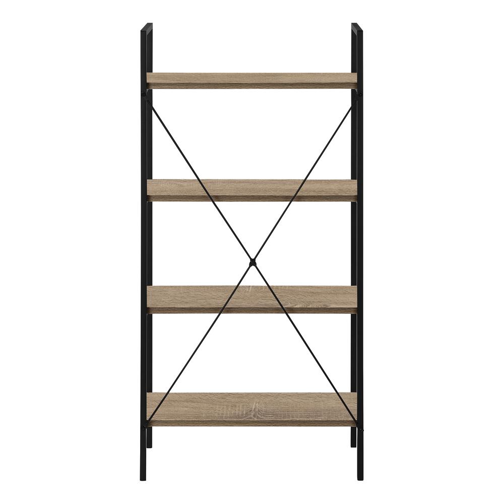 Laina - Bookshelf Bookcase 4 Tier 48"H Office Bedroom Brown Laminate Black