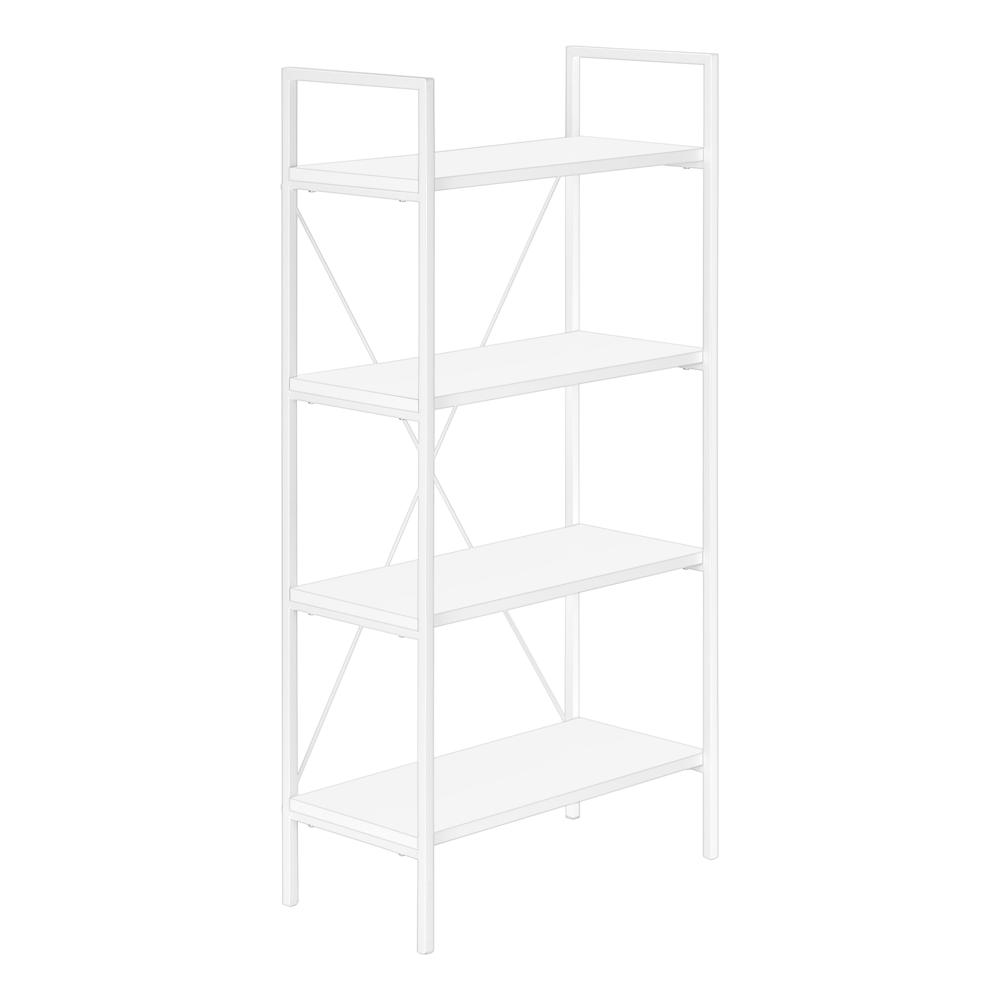 Sakina - Bookshelf Bookcase 4 Tier 48"H Office Bedroom White Laminate White