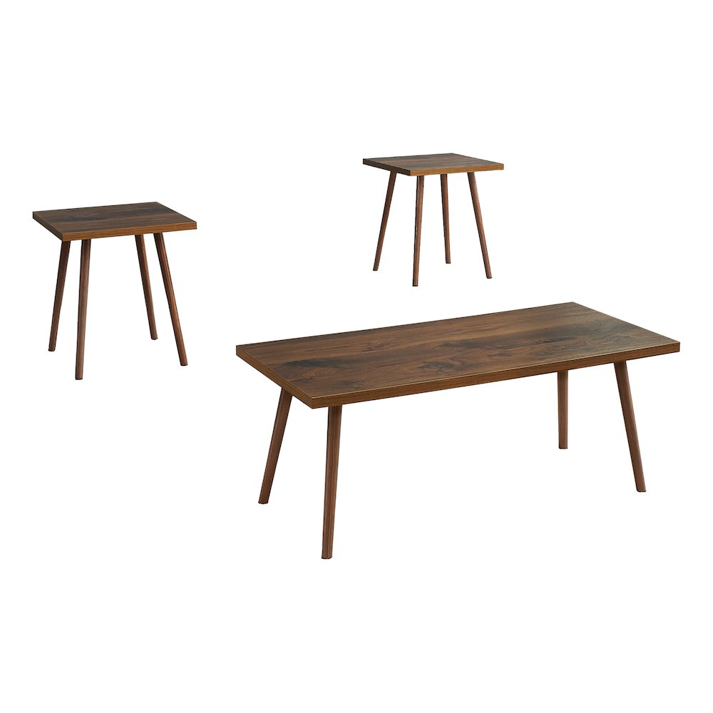 Heyna - Table Set 3pcs Set Accent Coffee End Living Room Dark