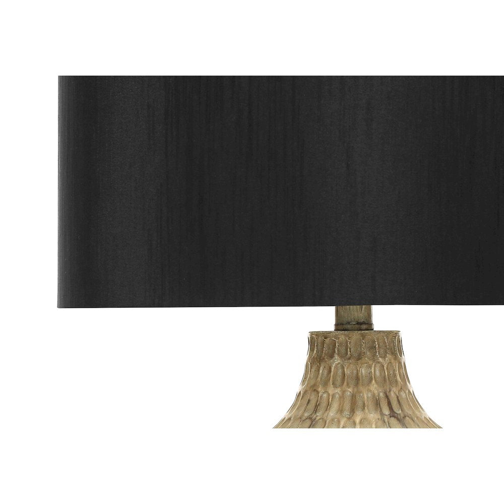 Felice - Lighting 25"H Table Lamp Black Shade Brown Resin Contemporary