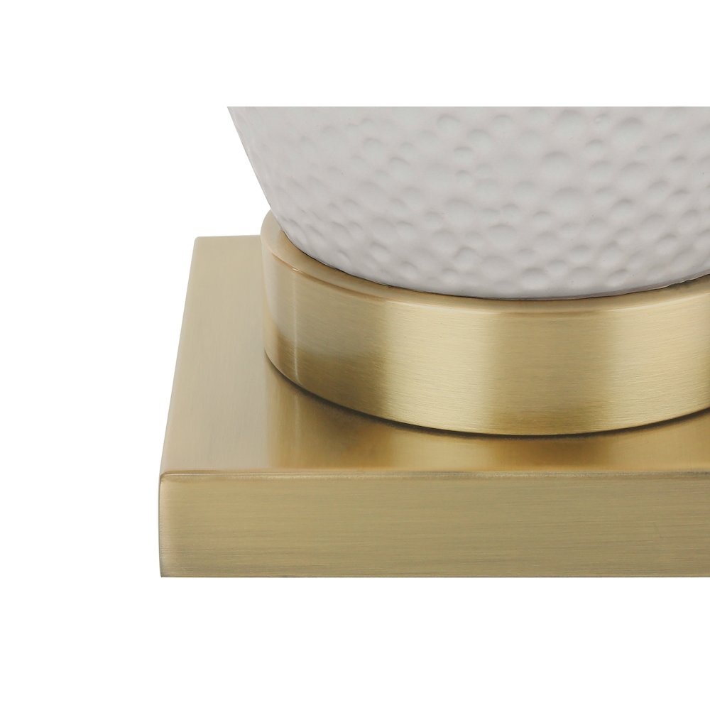 Delfina - Lighting 26"H Table Lamp White Ceramic Ivory / Cream Shade