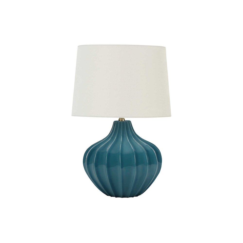 Macias - Lighting 24"H Table Lamp Blue Ceramic Ivory / Cream Shade