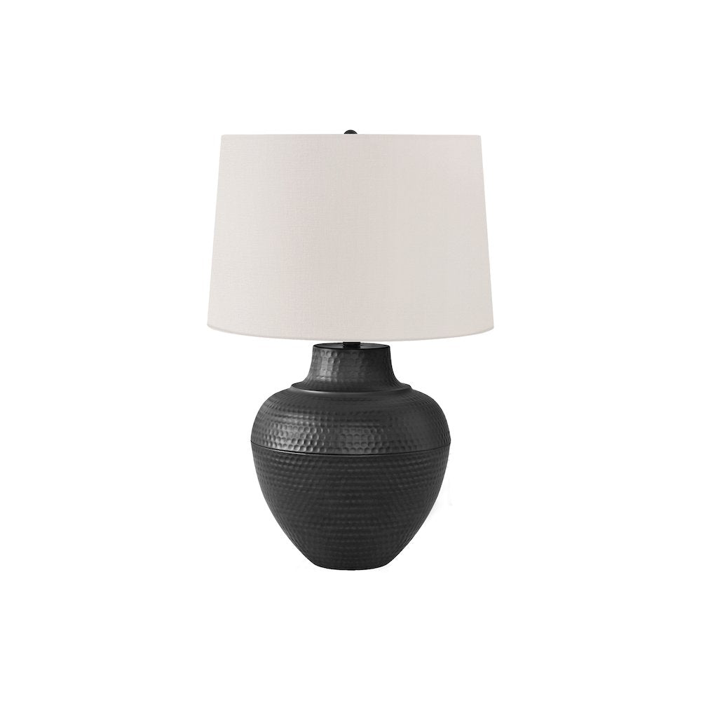 Idoya - Lighting 26"H Table Lamp Black Metal Ivory / Cream Shade