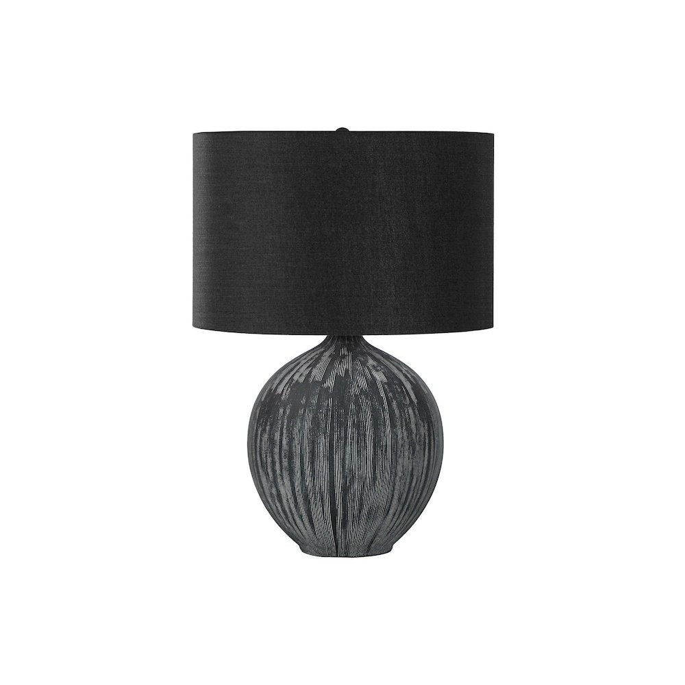 Prunella - Lighting 23"H Table Lamp Black Ceramic Black Shade Contemporary