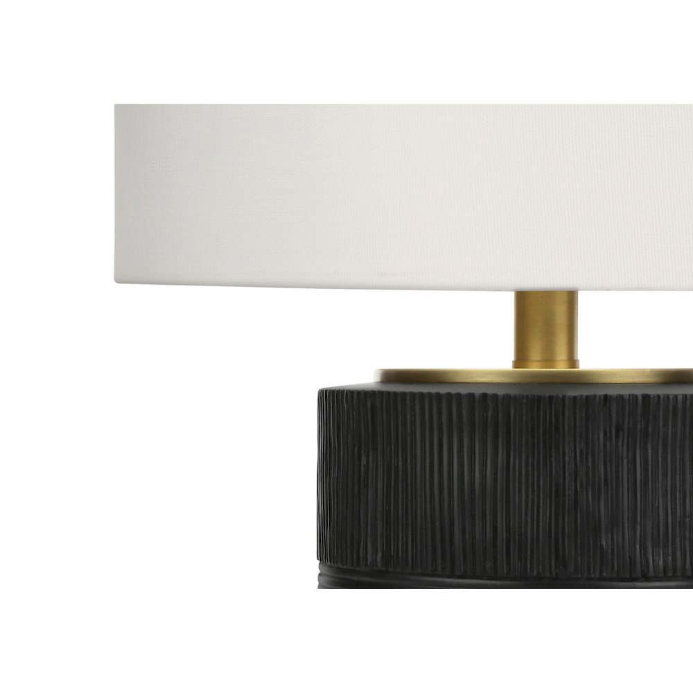 Jerilyn - Lighting 24"H Table Lamp Black Resin Ivory / Cream Shade