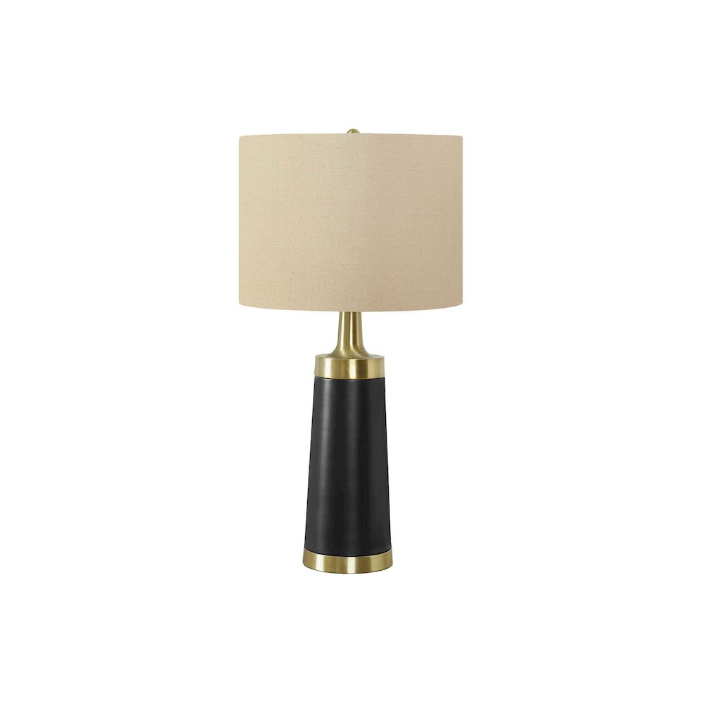 Nasim - Lighting 28"H Table Lamp Black Metal Beige Shade Contemporary
