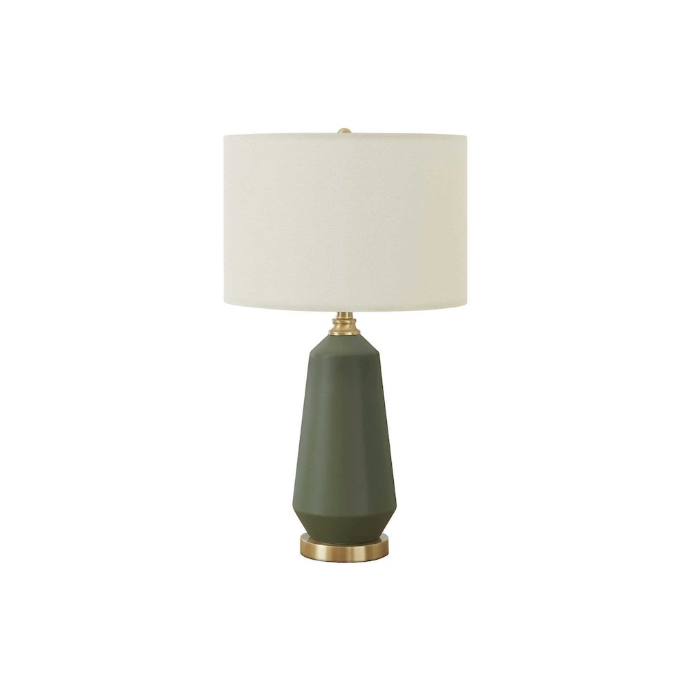 Leala - Lighting 26"H Table Lamp Green Ceramic Ivory / Cream Shade