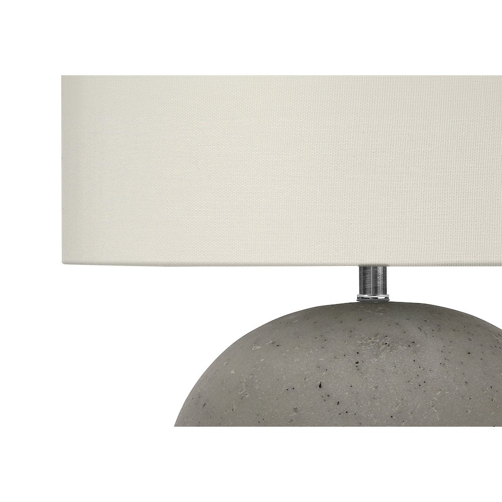 Didrika - Lighting 20"H Table Lamp Grey Concrete Ivory / Cream Shade