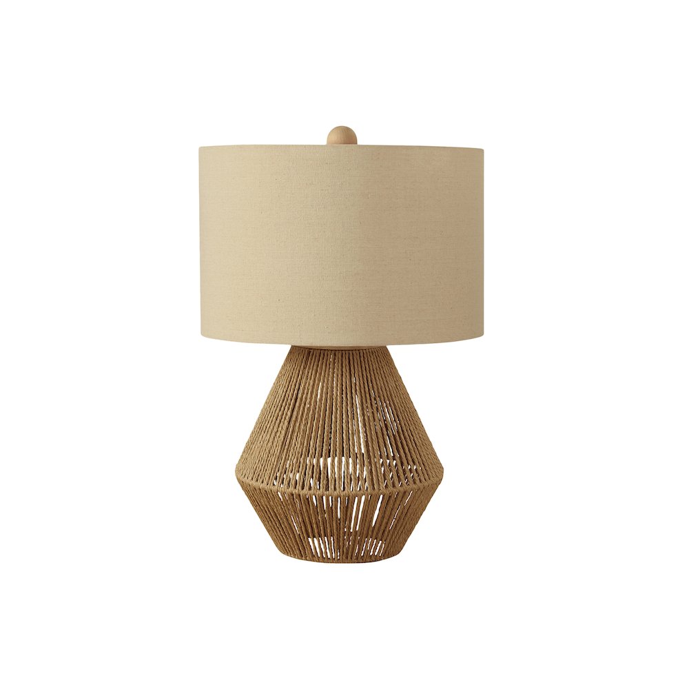 Ercilia - Lighting 22"H Table Lamp Brown Rope Beige Shade Transitional