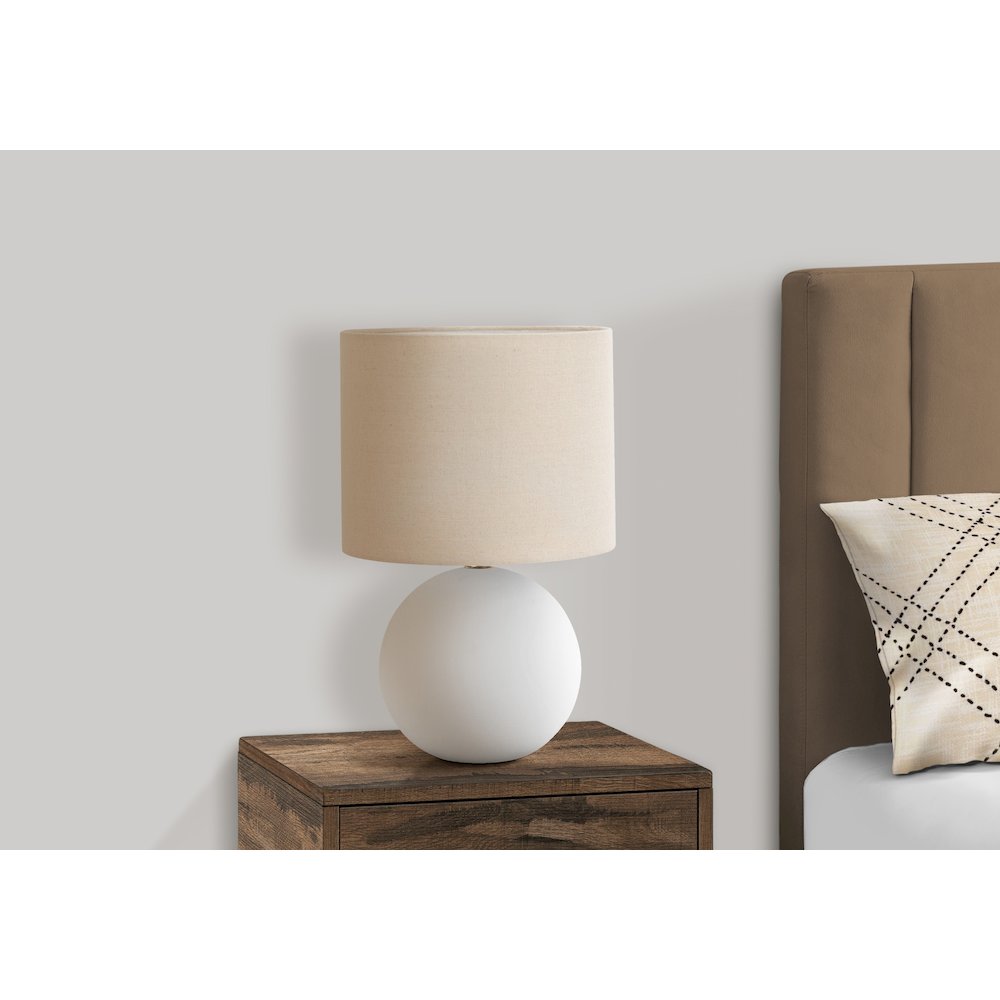 Veruca - Lighting 16"H Table Lamp Cream Shade Cream Ceramic Contemporary