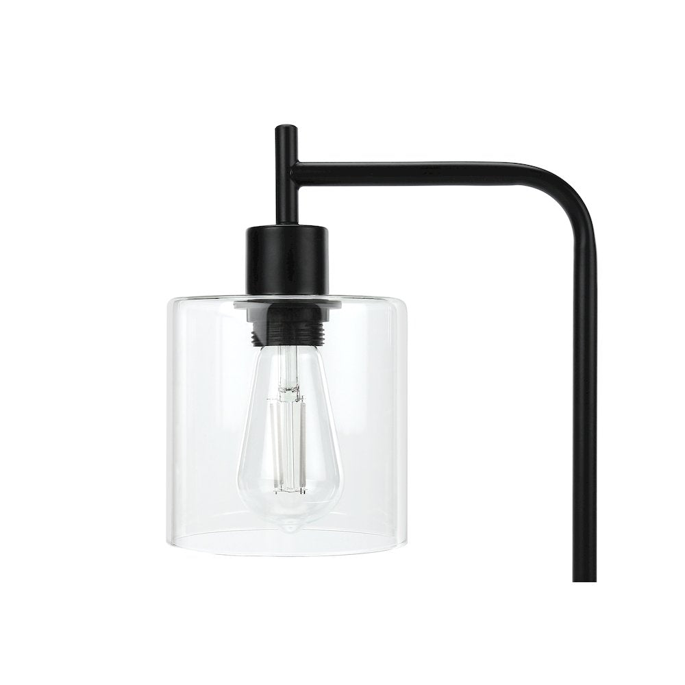 Marella - Lighting 20"H Table Lamp Usb Port Included Black Metal Glass