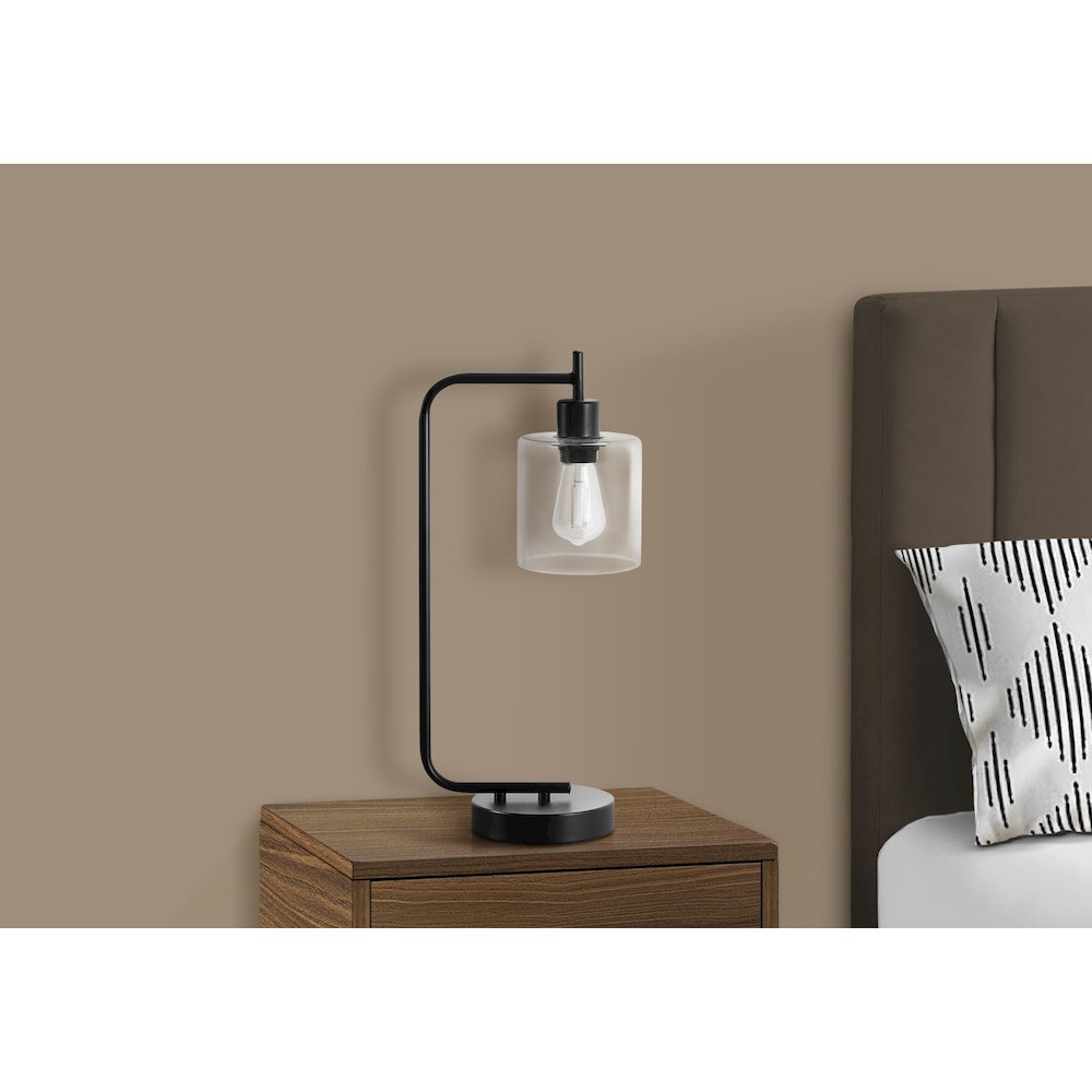 Marella - Lighting 20"H Table Lamp Usb Port Included Black Metal Glass