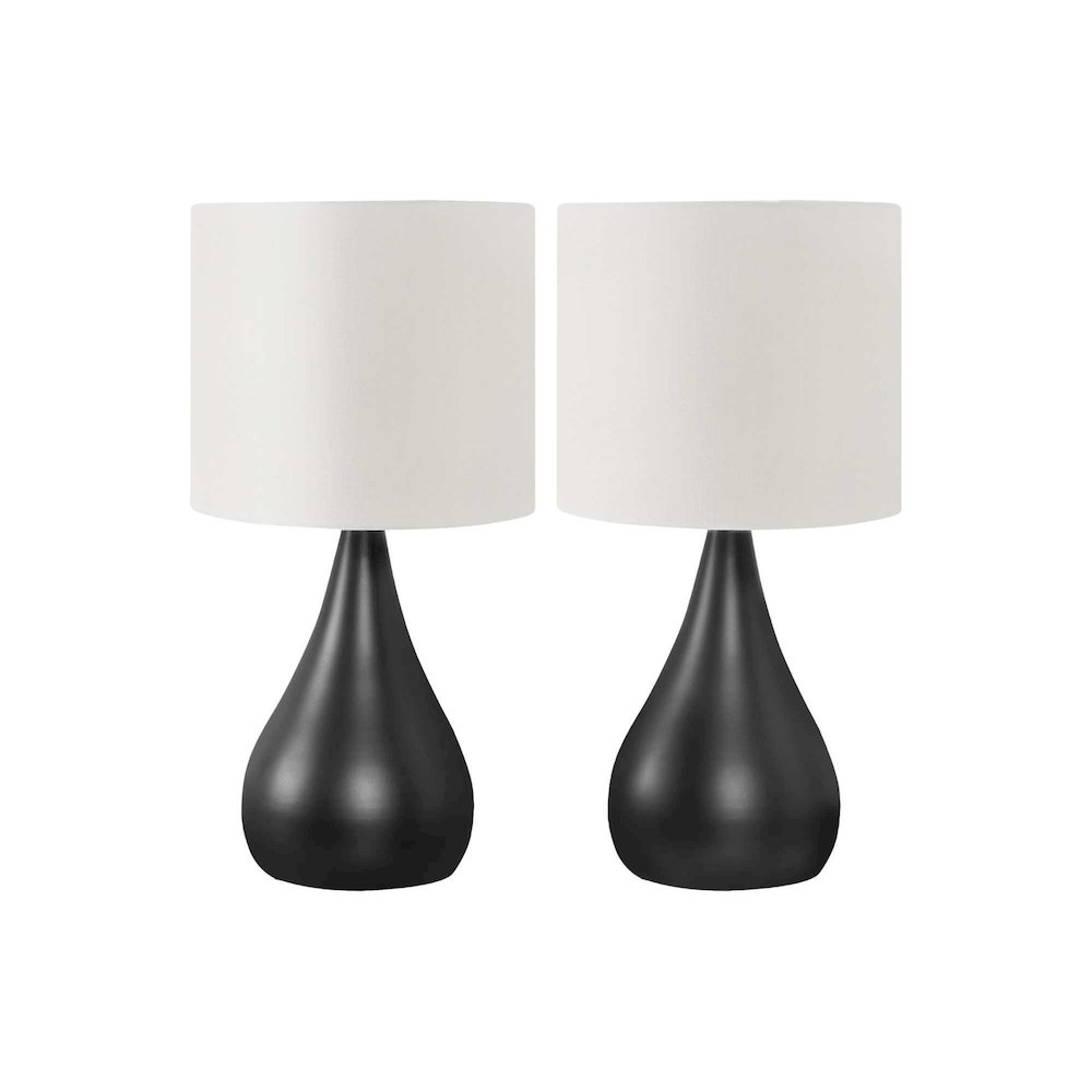 Wickham - Lighting Set Of 2 18"H Table Lamp Black Metal Ivory