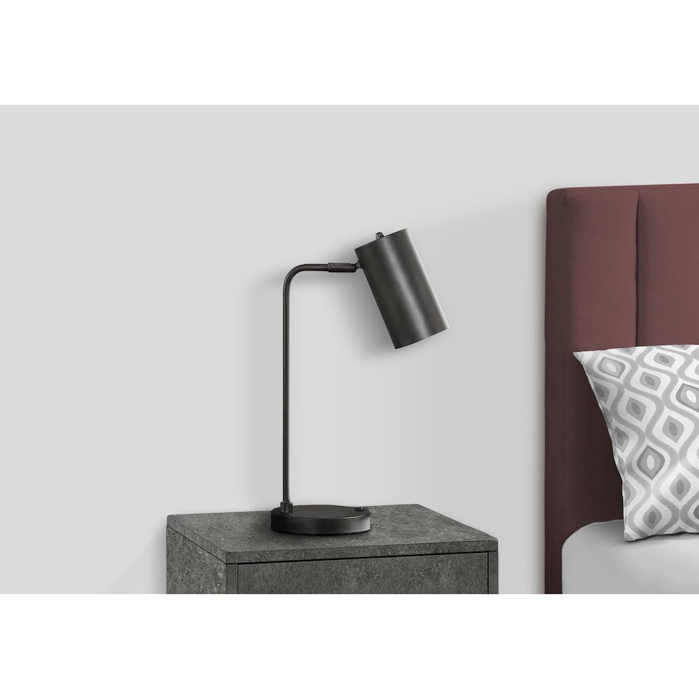 Donato - Lighting 18"H Table Lamp Usb Port Included Grey Metal Grey