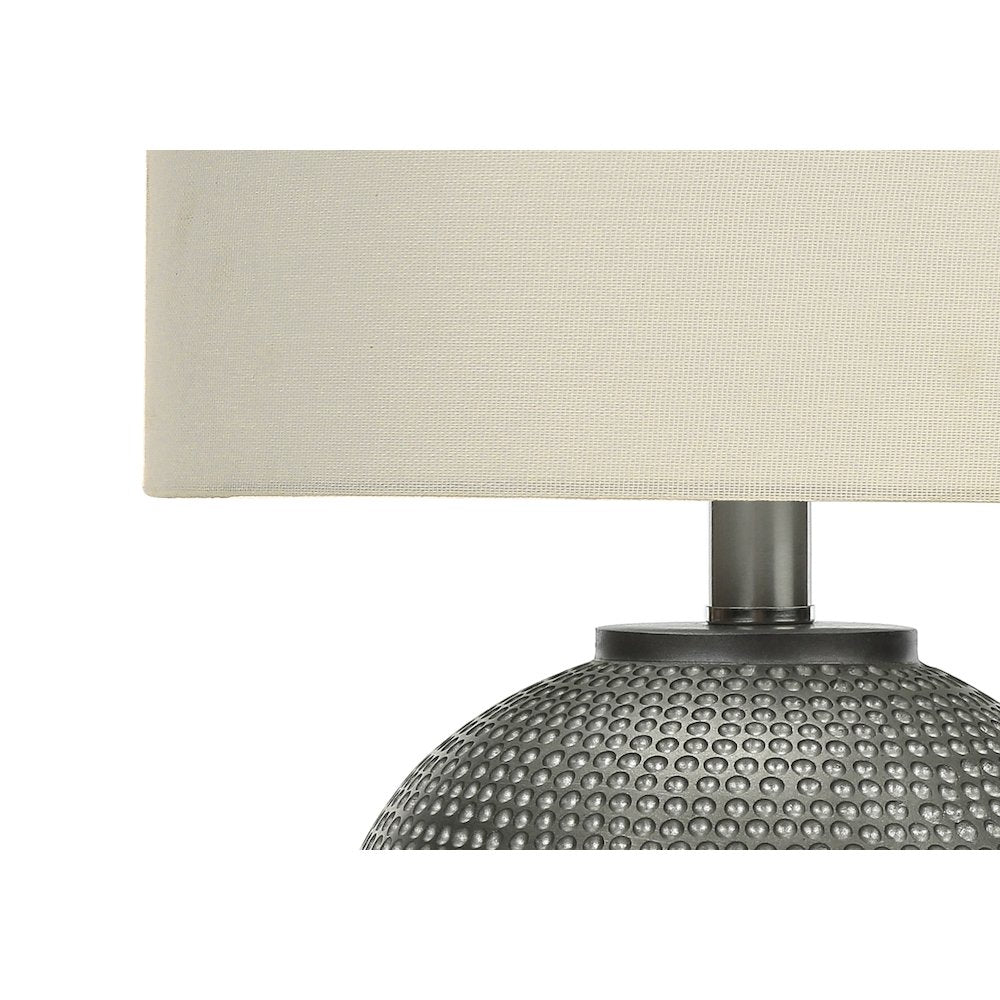 Genet - Lighting 19"H Table Lamp Grey Resin Ivory / Cream Shade