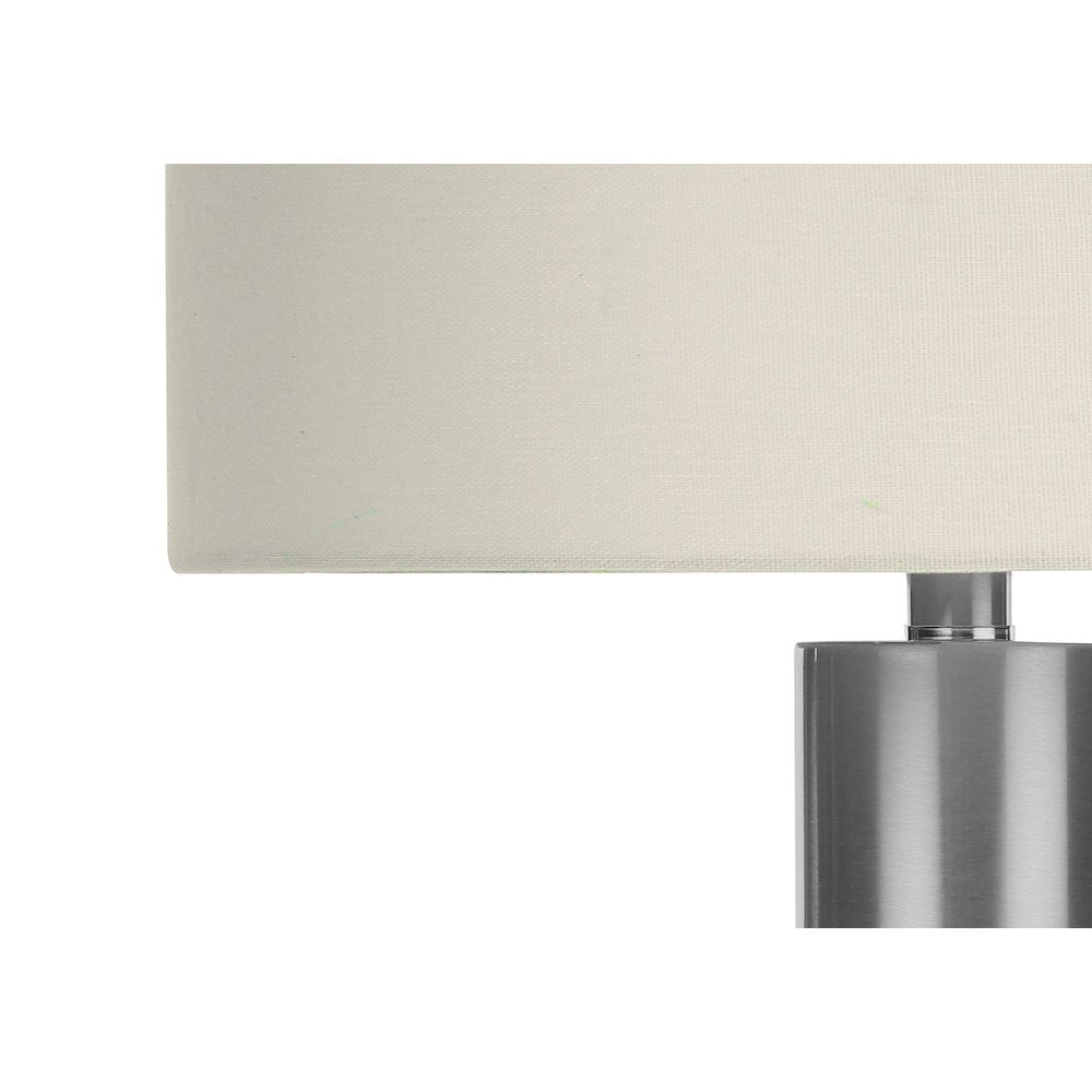 Adalina - Lighting 28"H Table Lamp Nickel Metal Ivory / Cream Shade
