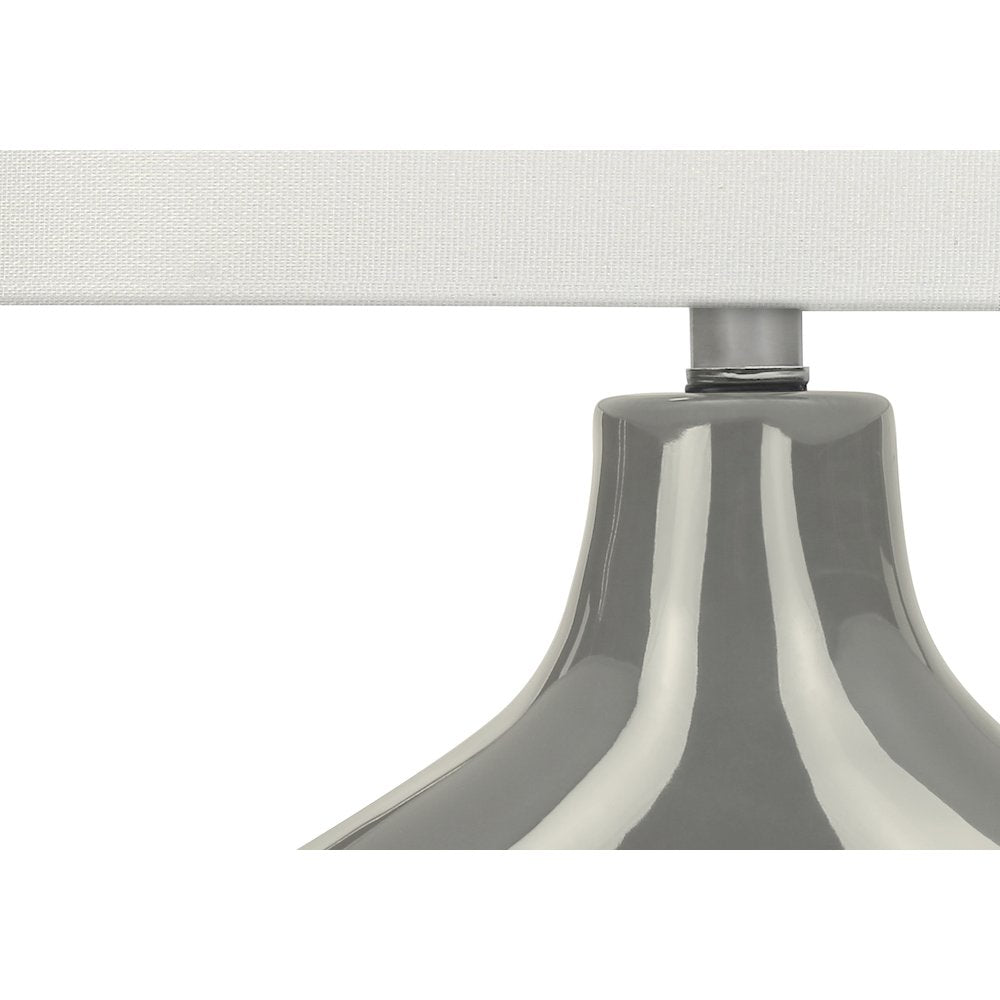 Melora - Lighting 25"H Table Lamp Grey Ceramic Ivory / Cream Shade