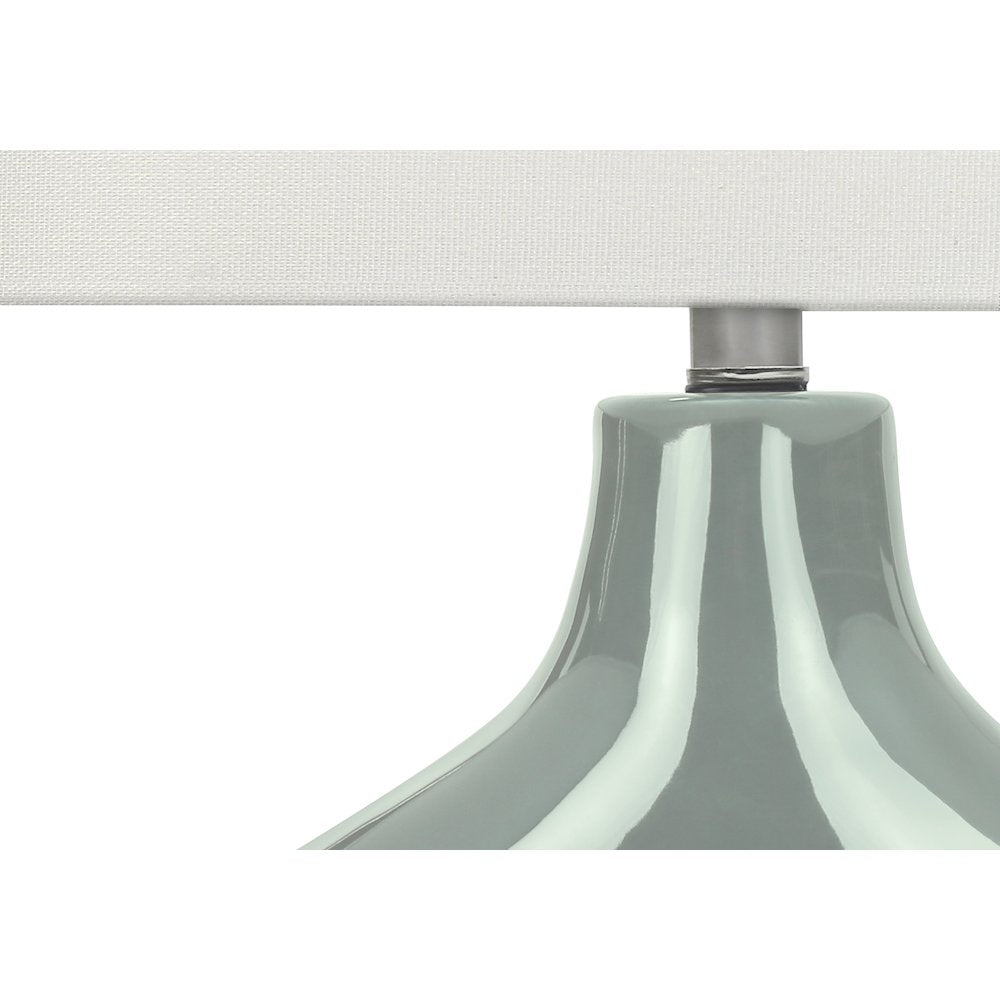 Jenibelle - Lighting 25"H Table Lamp Green Ceramic Ivory / Cream Shade
