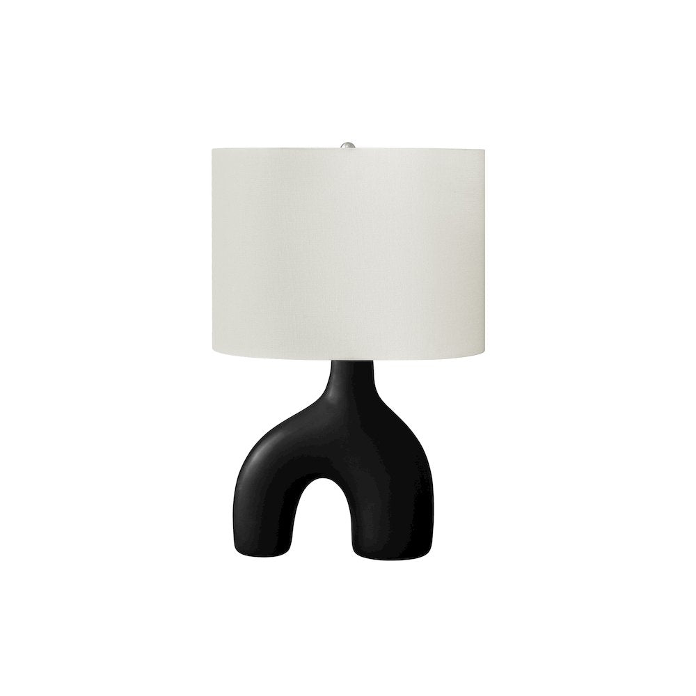 Paloma - Lighting 25"H Table Lamp Black Ceramic Ivory / Cream Shade