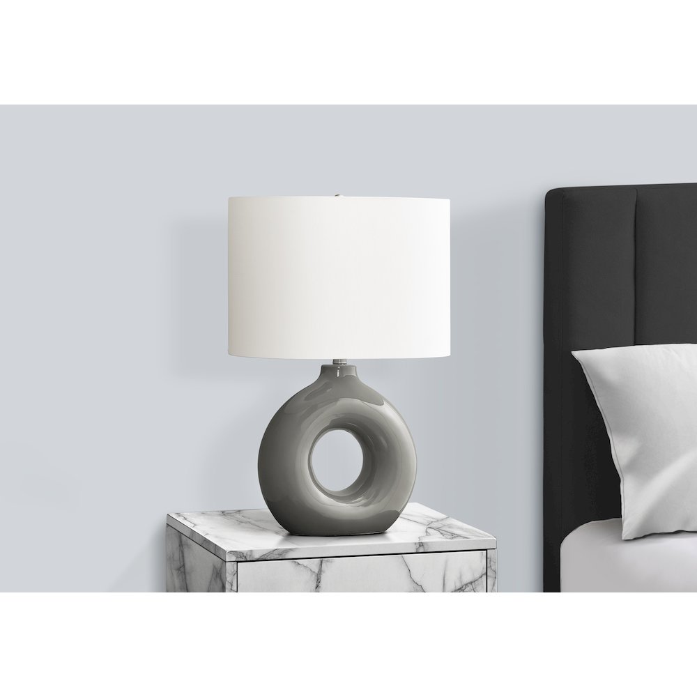 Drucilla - Lighting 24"H Table Lamp Dark Grey Ceramic Ivory / Cream