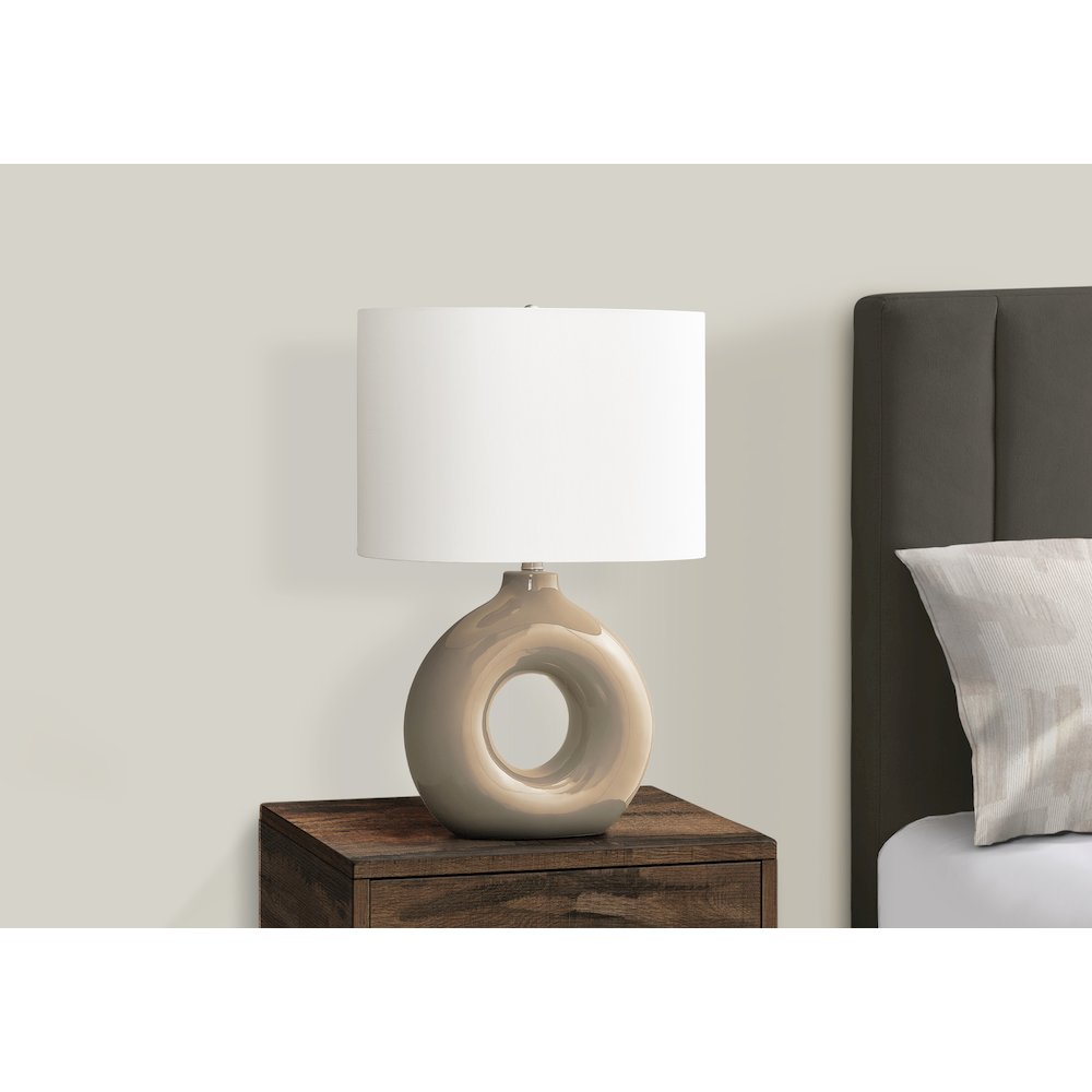 Hecate - Lighting 24"H Table Lamp Brown Ceramic Ivory / Cream Shade