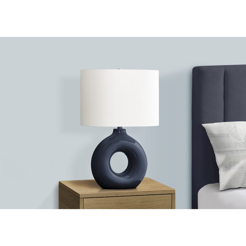 Nerita - Lighting 24"H Table Lamp Blue Ceramic Ivory / Cream Shade