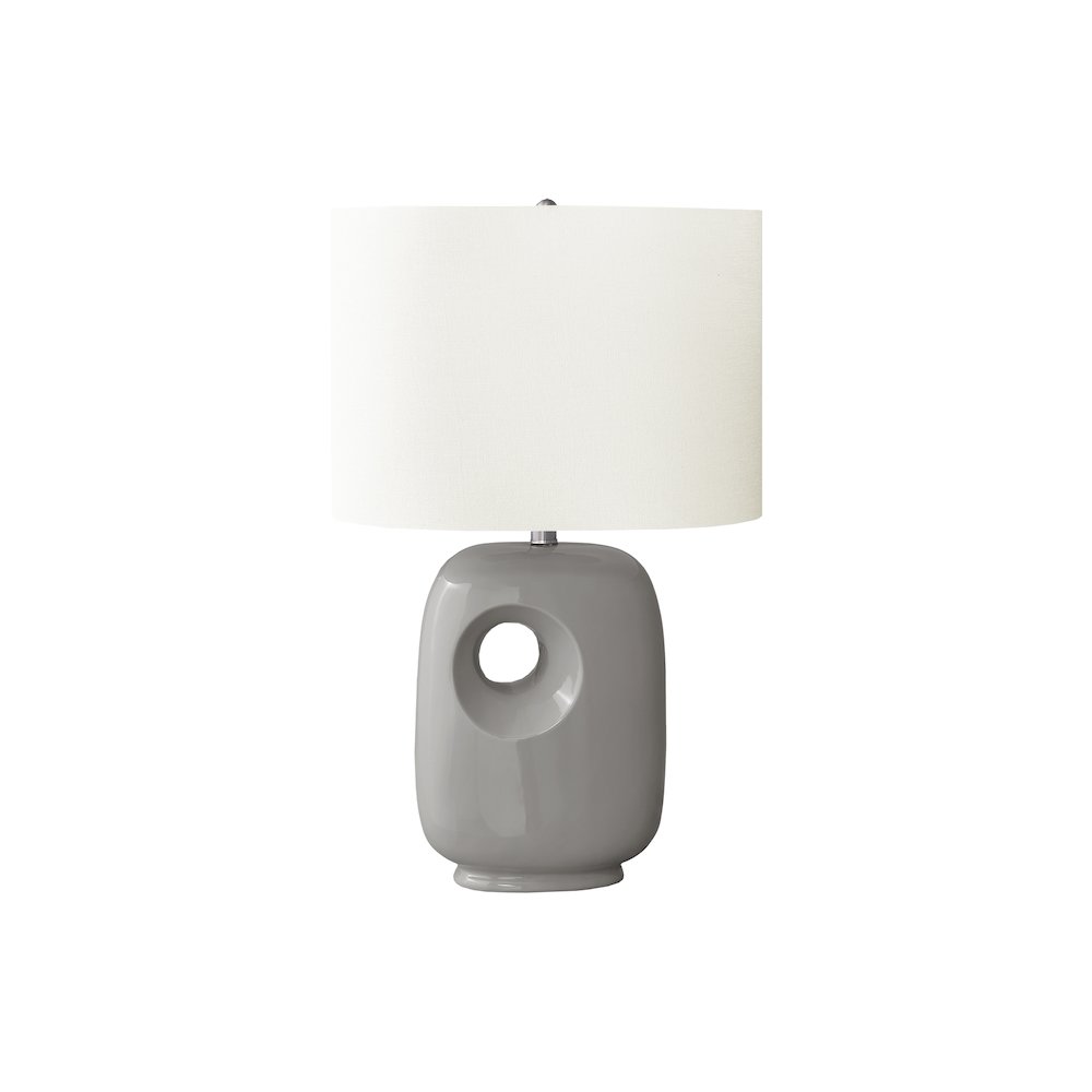 Nayana - Lighting 26"H Table Lamp Grey Ceramic Ivory / Cream Shade