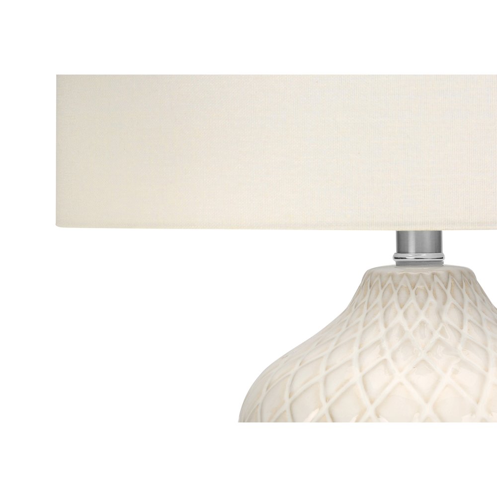 Palm - Lighting 25"H Table Lamp Cream Ceramic Ivory / Cream Shade