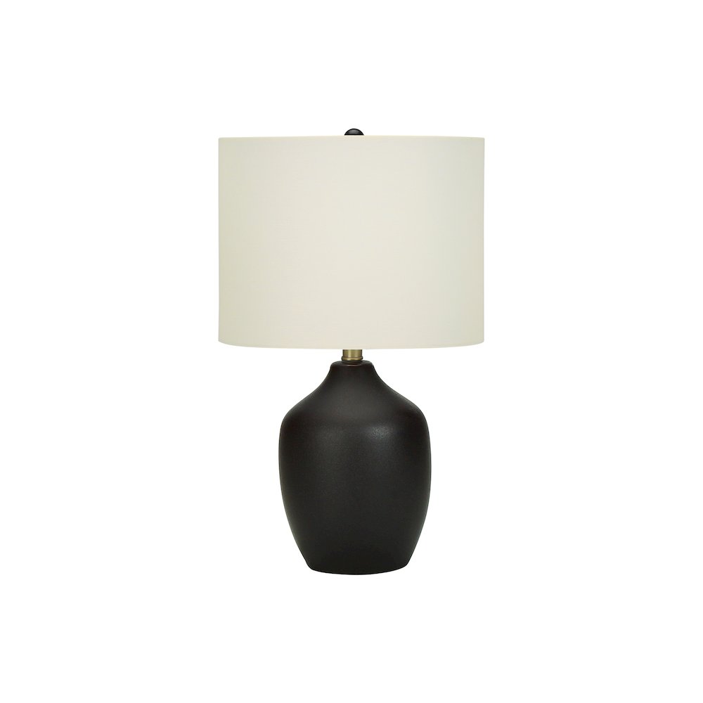 Deserae - Lighting 22"H Table Lamp Black Ceramic Ivory / Cream Shade