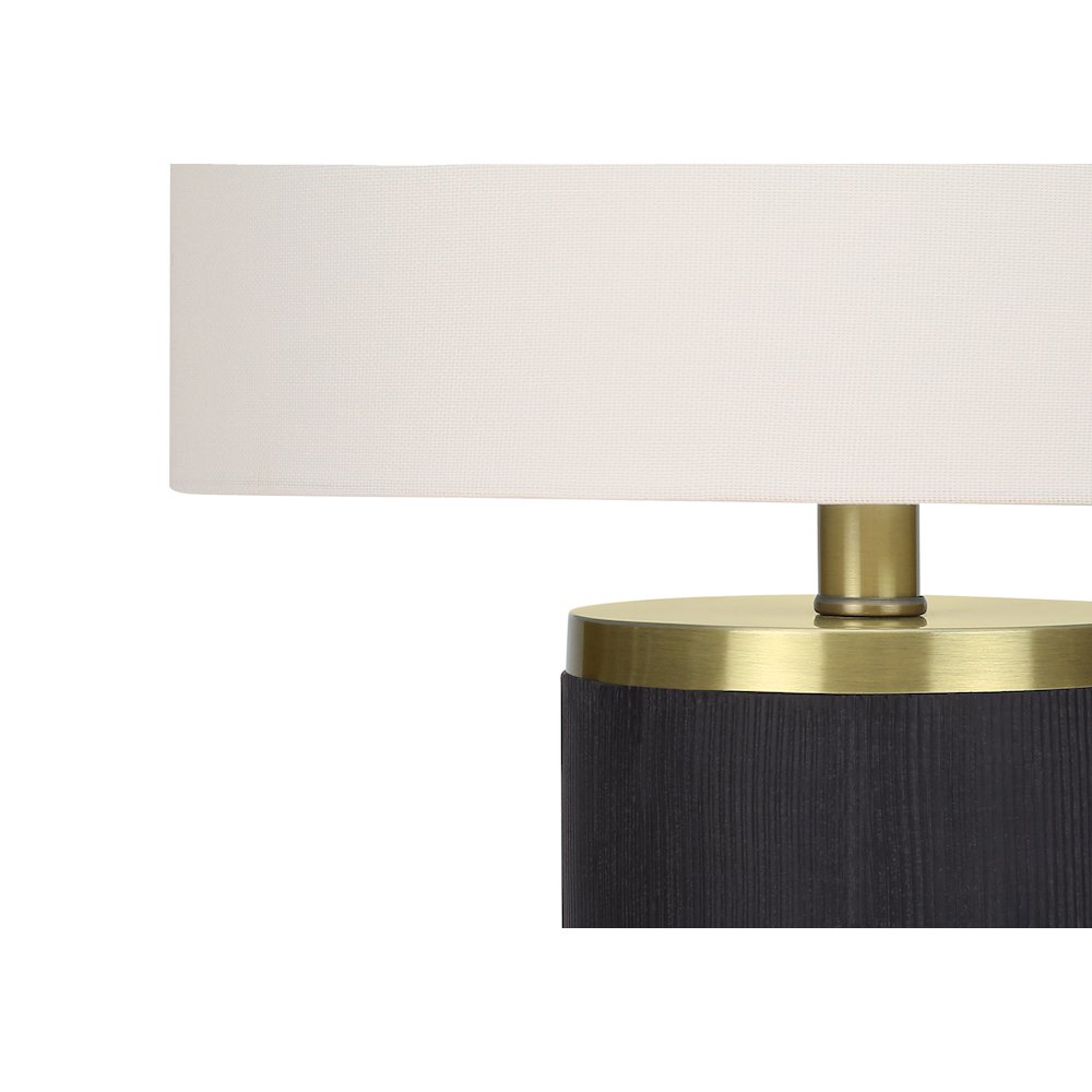 Elettra - Lighting 24"H Table Lamp Black Concrete Ivory / Cream Shade