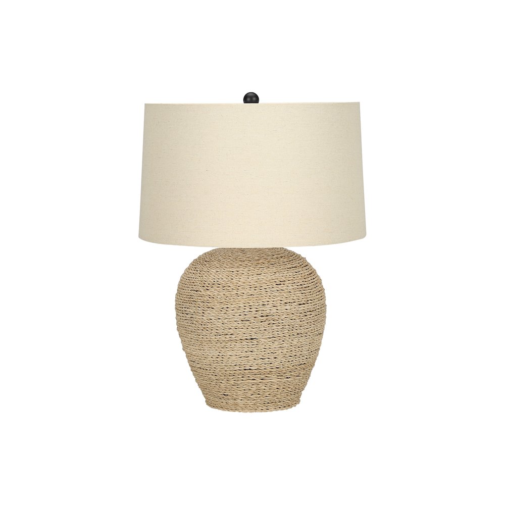 Adrika - Lighting 25"H Table Lamp Rattan Beige Shade Transitional