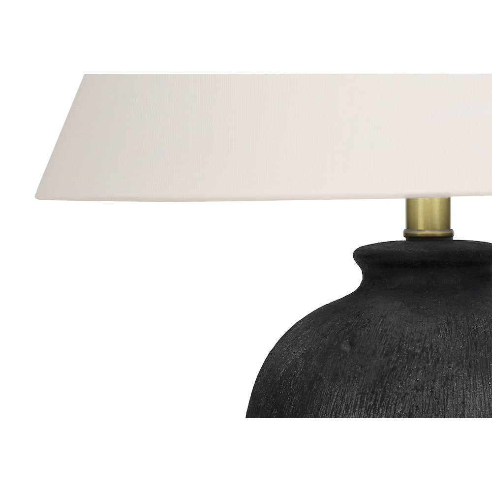 Ladonna - Lighting 24"H Table Lamp Black Ceramic Ivory / Cream Shade