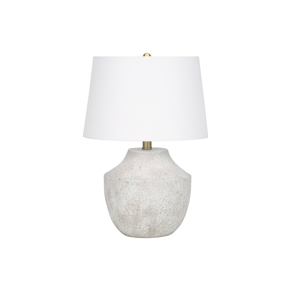Hayate - Lighting 20"H Table Lamp Cream Concrete Ivory / Cream Shade