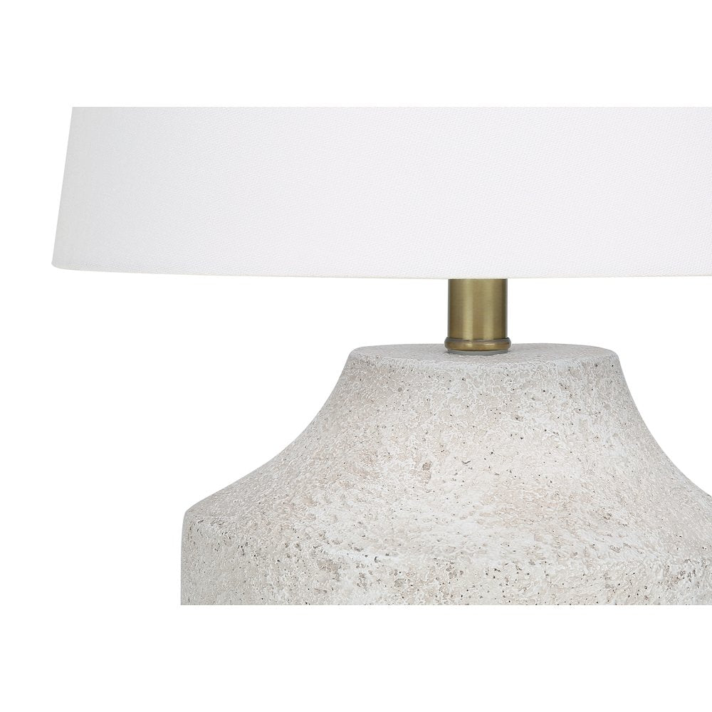 Hayate - Lighting 20"H Table Lamp Cream Concrete Ivory / Cream Shade