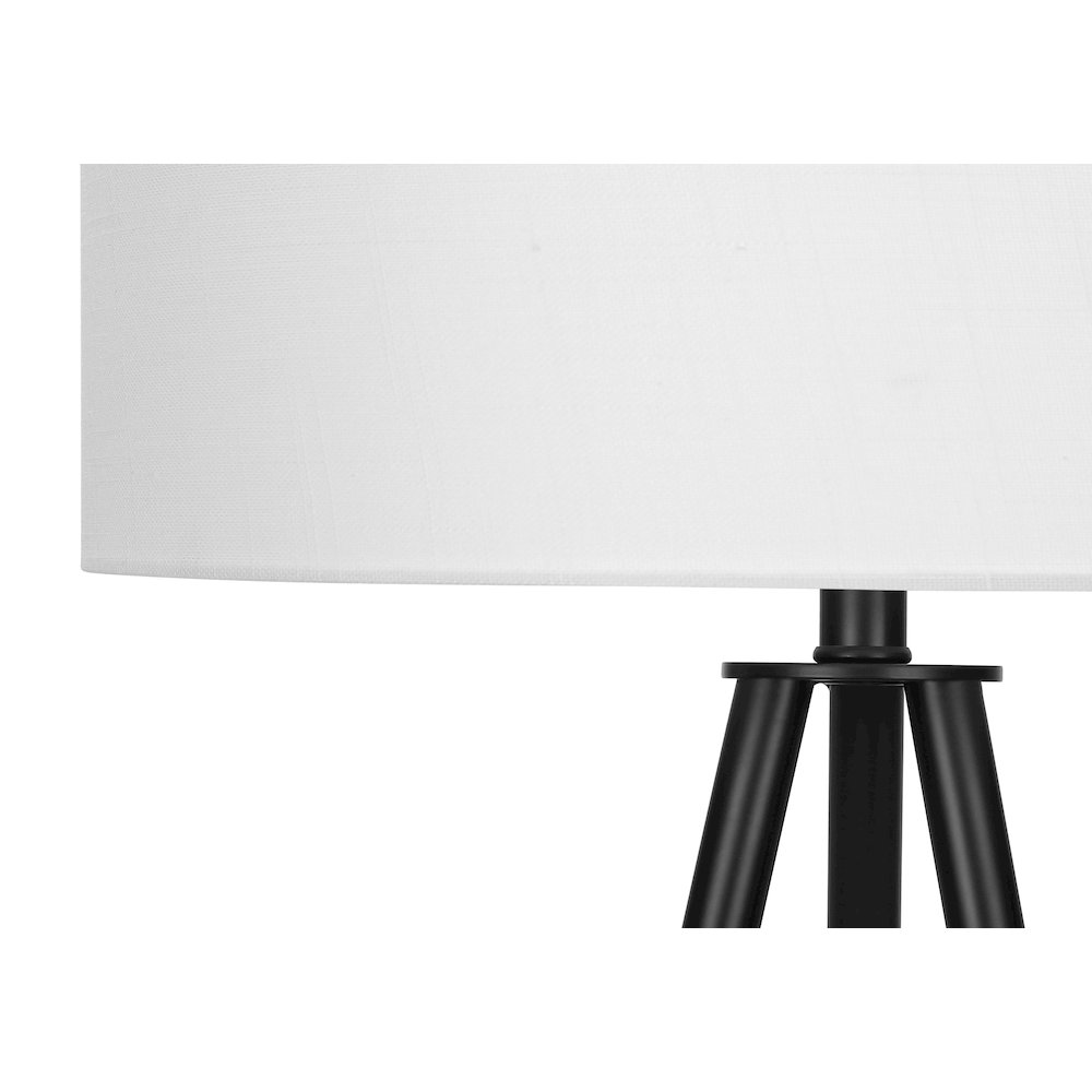 Hasana - Lighting 63"H Floor Lamp Black Metal Ivory / Cream Shade