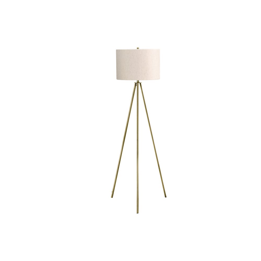 Lanoma - Lighting 63"H Floor Lamp Brass Metal Ivory / Cream Shade