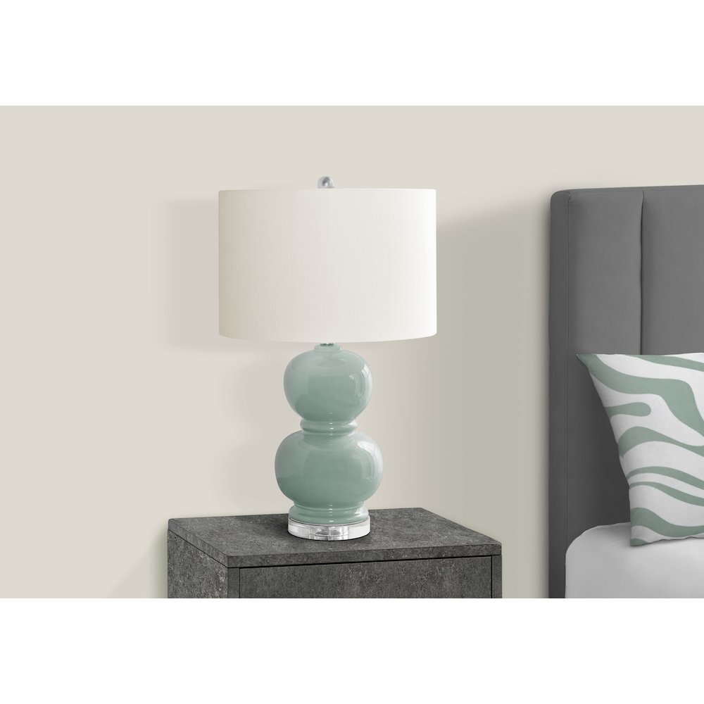 Manila - Lighting 25"H Table Lamp Blue Ceramic Ivory / Cream Shade