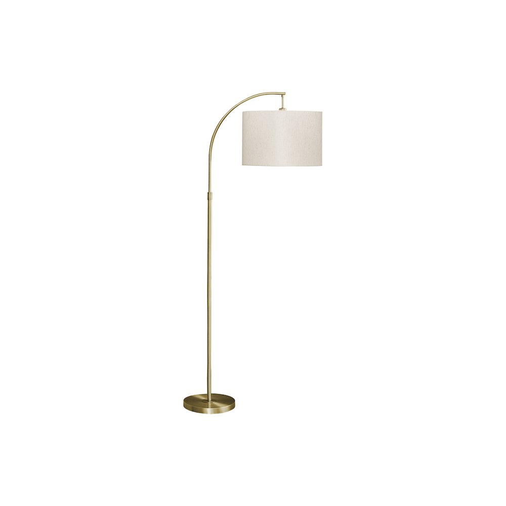 Loften - Lighting 65"H Floor Lamp Brass Metal Ivory / Cream Shade