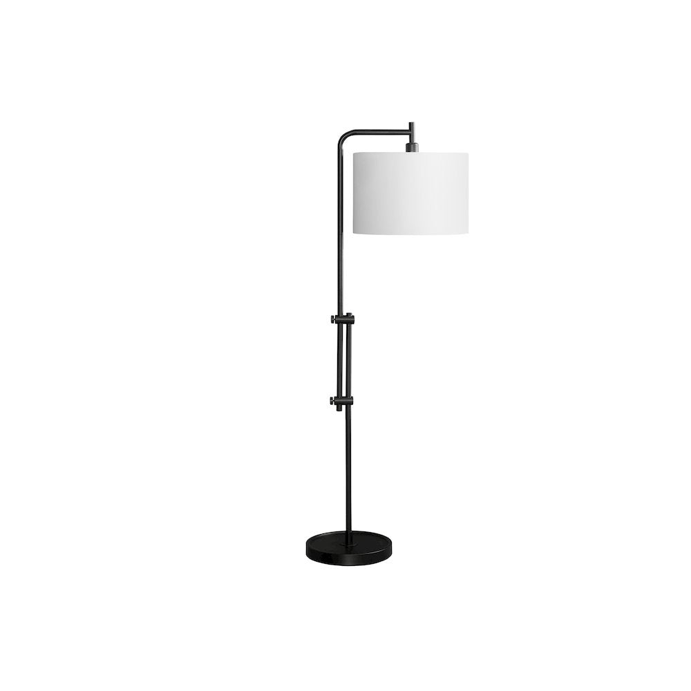 Ardelle - Lighting 63"H Floor Lamp Black Metal Ivory / Cream Shade
