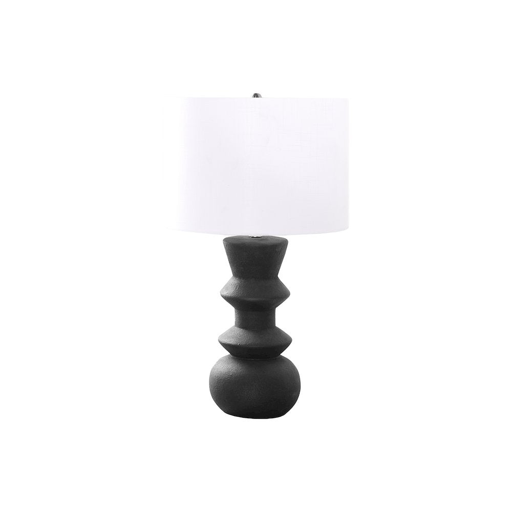 Revelin - Lighting 26"H Table Lamp Black Ceramic Ivory / Cream Shade