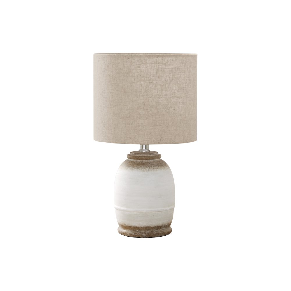 Dalair - Lighting 16"H Table Lamp Cream Resin Beige Shade Contemporary