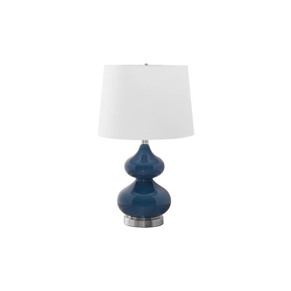 Grayson - Lighting 24"H Table Lamp Blue Glass Ivory / Cream Shade