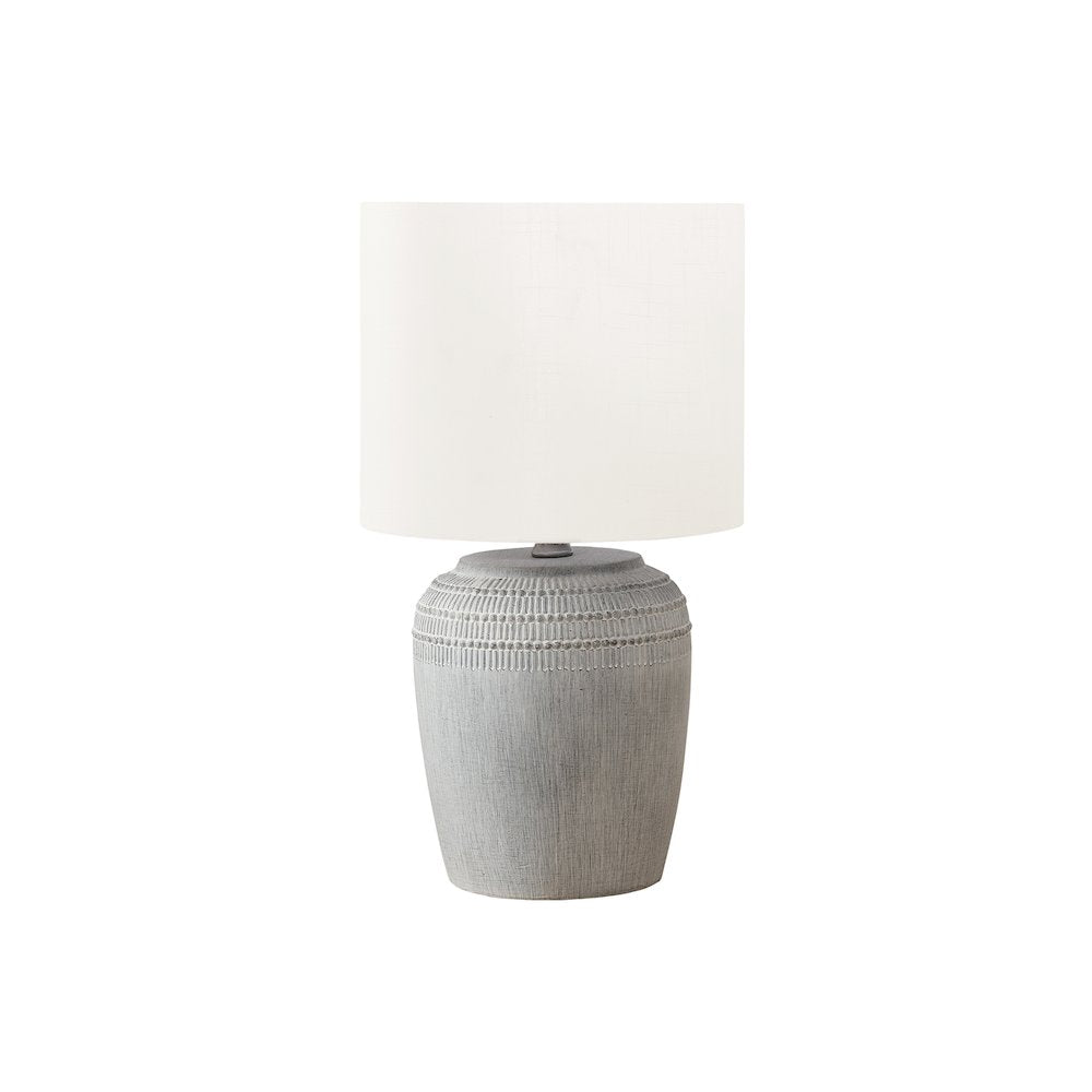 Latrell - Lighting 17"H Table Lamp Grey Ceramic Ivory / Cream Shade