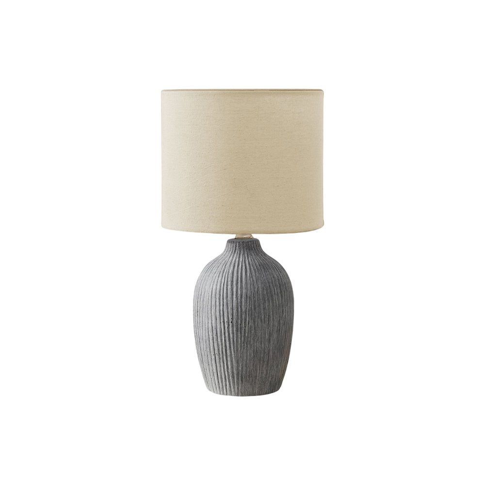 Borneo - Lighting Table Lamp 18"H Grey Ceramic Ivory / Cream Shade