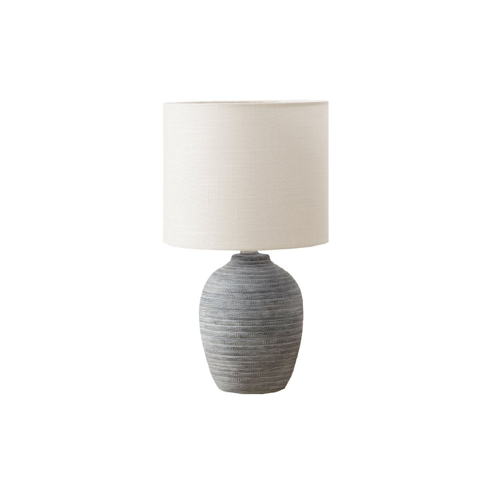Radenza - Lighting 17"H Table Lamp Grey Ceramic Ivory / Cream Shade