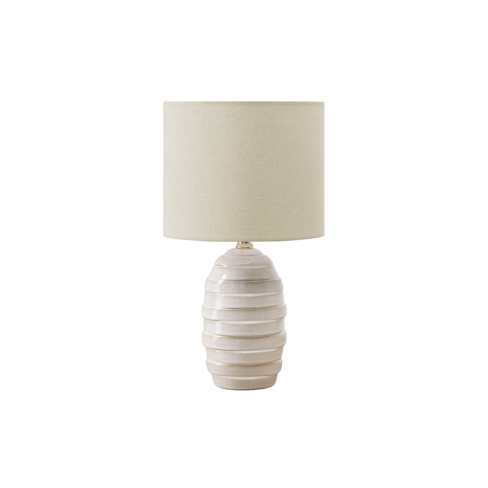 Carwyn - Lighting 17"H Table Lamp Ivory Ceramic Beige Shade Contemporary Modern